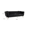 RICHMOND sofa HUXLEY ANTRACIET - welur, szczotkowane złoto